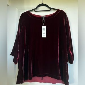 Eileen Fisher velvet blouse with tags